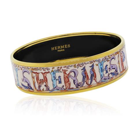 hermes narrow multi gold printed enamel bracelet|Hermes enamel bracelet sizes.